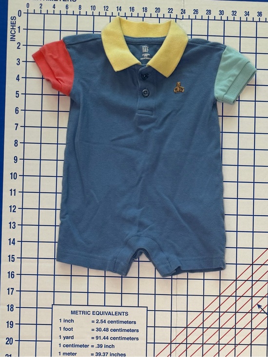 GAP Other - GAP Blue Baby Polo Romper with Yellow Collar